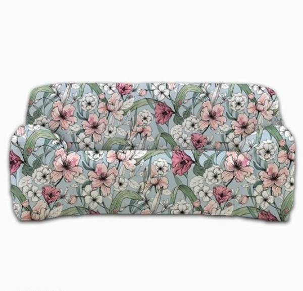 Strechable  Soft   Printed  Sofa Cover or Slipcover  Will Protect  Couch -  Free Size,  , Polycoton, Printed, Multipack1